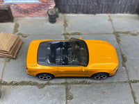 Matchbox 2018 Ford Mustang Convertible Orange loose diecast - side profile detail shot