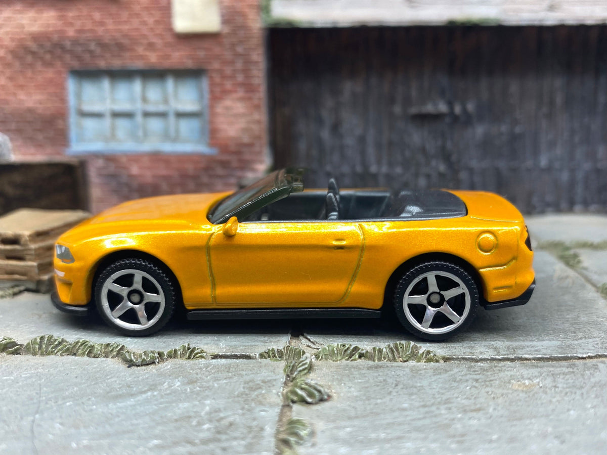 Matchbox 2018 Ford Mustang Convertible in Orange, loose diecast car