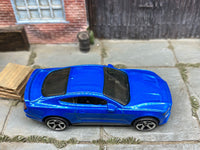 Matchbox 2019 Ford Mustang Coupe Dark Blue loose diecast - side profile detail shot
