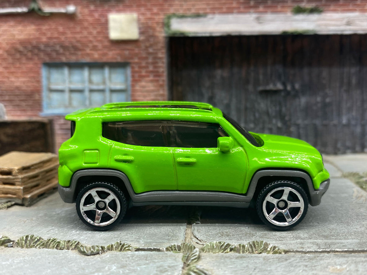 Matchbox 2019 Jeep Renegade 4X4 bright green loose diecast - gallery image 1 of 3