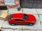 Matchbox 2019 Mazda 3 Red loose diecast - side profile detail shot