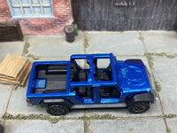 Matchbox 2020 Jeep Gladiator Truck Blue loose diecast - side profile detail shot