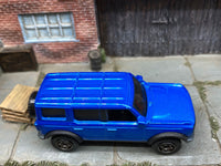 Matchbox 2021 Ford Bronco 4X4 Blue loose diecast - side profile detail shot