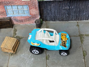 Matchbox Baja Bandit Dune Buggy Light Blue and White loose diecast - side profile detail shot