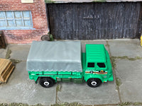 Matchbox Camo Convoy Truck Green and Gray loose diecast - side profile detail shot