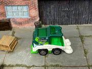 Matchbox City Sweeper Green and White loose diecast - side profile detail shot