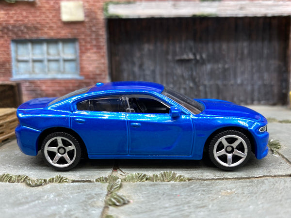 Matchbox 2018 Dodge Charger in Blue, loose diecast car