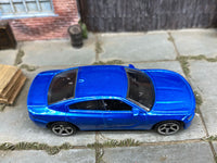 Matchbox 2018 Dodge Charger Blue loose diecast - side profile detail shot