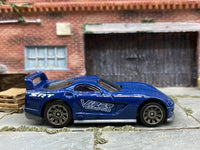Matchbox Dodge Viper GTS-R Dark Blue - rear angle view showing tampo details