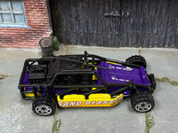 Matchbox Dune Buggy Purple and Yellow loose diecast - side profile detail shot