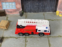 Matchbox Fire Engine Fire Truck Red and White Cleveland loose diecast - side profile detail shot