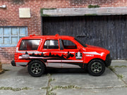 Matchbox Ford Expedition Red - rear angle view showing tampo details