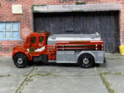 Matchbox Freightliner Business Class Brown - rear angle view showing tampo details