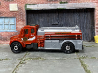 Matchbox Freightliner Business Class Brown - rear angle view showing tampo details