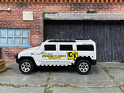 Matchbox Hummer H2 SUV Concept in White and Black Construction, loose diecast car