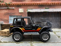 Matchbox Jeep 4X4 in Black, Orange, Yellow and Red, loose diecast car