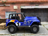 Matchbox Jeep 4X4 in Blue, Orange and Yellow 1, loose diecast car
