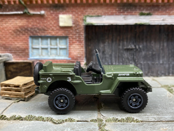 Matchbox Jeep Willys in Army Green, loose diecast car