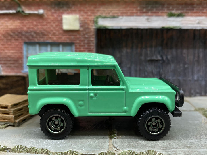 Matchbox Land Rover Defender 90 in Mint Green, loose diecast car