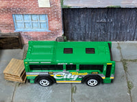 Matchbox MBX City Transport City Bus Green loose diecast - side profile detail shot