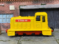 Matchbox No 24 Diesel Shunter 1978 Yellow and Red - rear angle view showing tampo details