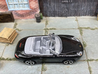 Matchbox Porsche 911 Carrera Cabriolet Black loose diecast - side profile detail shot