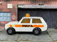 Matchbox Range Raver Police Patrol no20 White and Orange - rear angle view showing tampo details