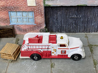 Matchbox Rescue Dasher Fire Truck White and Red loose diecast - side profile detail shot