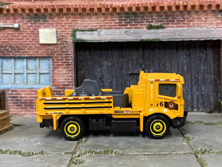 Matchbox Road Stripe King Construction in Orange, loose diecast car