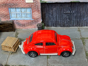 Matchbox Volkswagen Beetle Red loose diecast - side profile detail shot