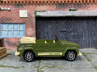 Matchbox VW Volkswagen Type 181 Thing Green - rear angle view showing tampo details