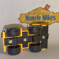 Orange Matchbox Faun mobile crane with black boom, view 6