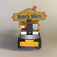 Orange Matchbox Faun mobile crane with black boom, view 4