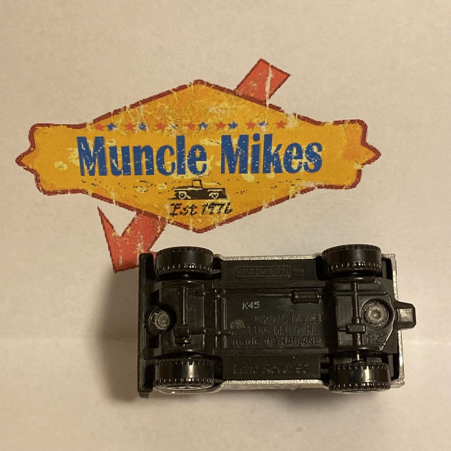 Matchbox LAND ROVER Taylor Construction 1990 SILVER Die Cast metal Car Collectible