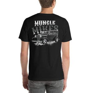 Muncle Mikes T-Shirt Crew: Smoking Hot Rod 1930 Ford Model A Sedan