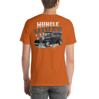 Muncle Mikes T-Shirt Crew: Smoking Hot Rod 1930 Ford Model A Sedan