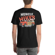Muncle Mikes T-Shirt Crew: Smoking Hot Rod 1940 Ford Woody Surf Wagon