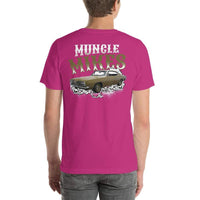 Muncle Mikes T-Shirt Crew: Smoking Hot Rod 1968 Plymouth Barracuda