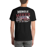 Muncle Mikes T-Shirt Crew: Smoking Hot Rod 1976 Chevy Cheyenne 4X4