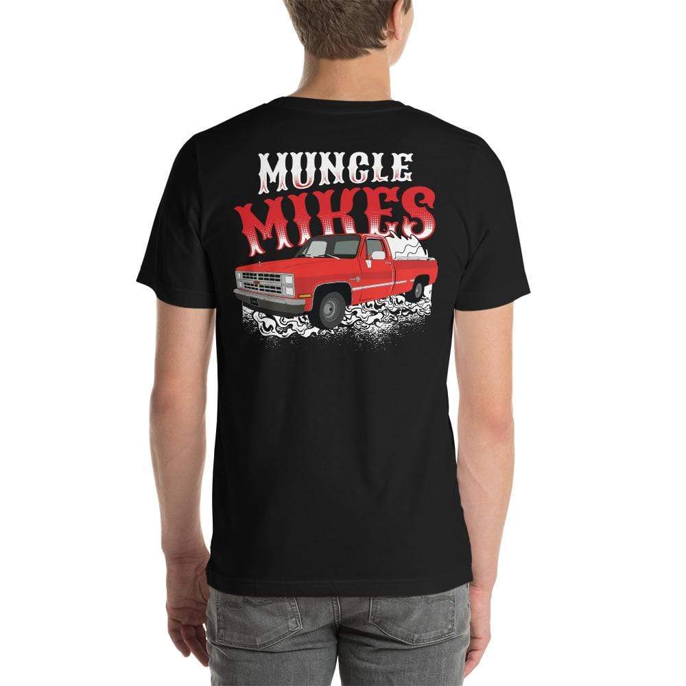 Muncle Mikes T-Shirt Crew: Smoking Hot Rod Chevy Silverado Pick Up