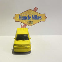 Yellow 2004 Matchbox Scion with Mickey Mouse Blast Off graphics, view 6