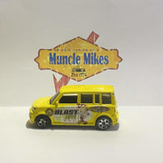 Yellow 2004 Matchbox Scion with Mickey Mouse Blast Off graphics, view 7
