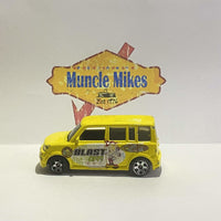 Yellow 2004 Matchbox Scion with Mickey Mouse Blast Off graphics, view 7