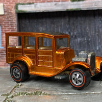 Vintage Hot Wheels Redline - Classic 31 Ford Woody - Orange and Black with Textured Roof