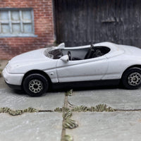Welly Alfa Romeo Spider, No. 2065, I believe 1:60 scale, loose. Windshield broken, see pics for detail/wear. $1 is a bargain for this one - $1 BARGAIN BIN!