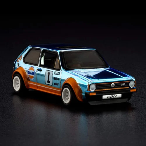 2026 RLC Golf Mk1 GTI JJY63 — Gulf blue and orange, number 1